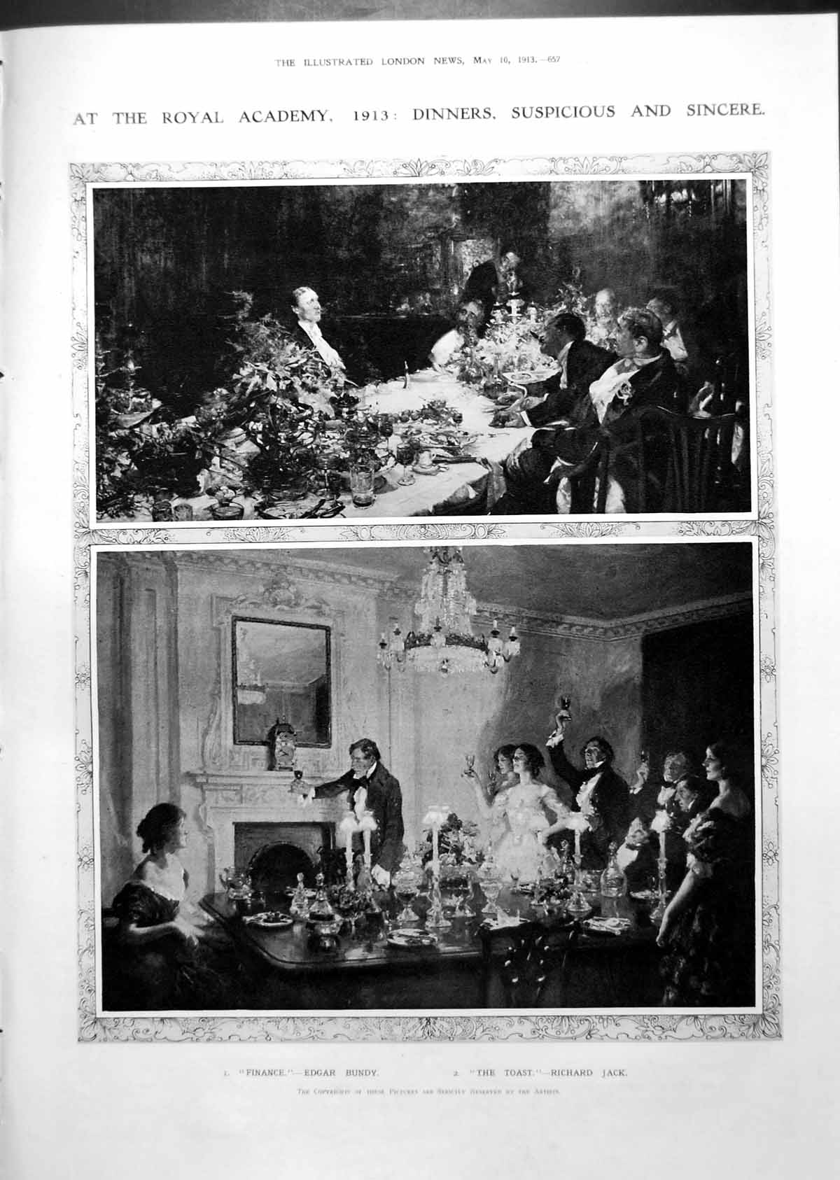 Antique Print Royal Academy Dinners Suspicious Sincere Four Portraits 1913 20th