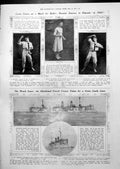 Antique Old Print Russian Dancers In Flannels Wreck Scare French Cruiser 1913