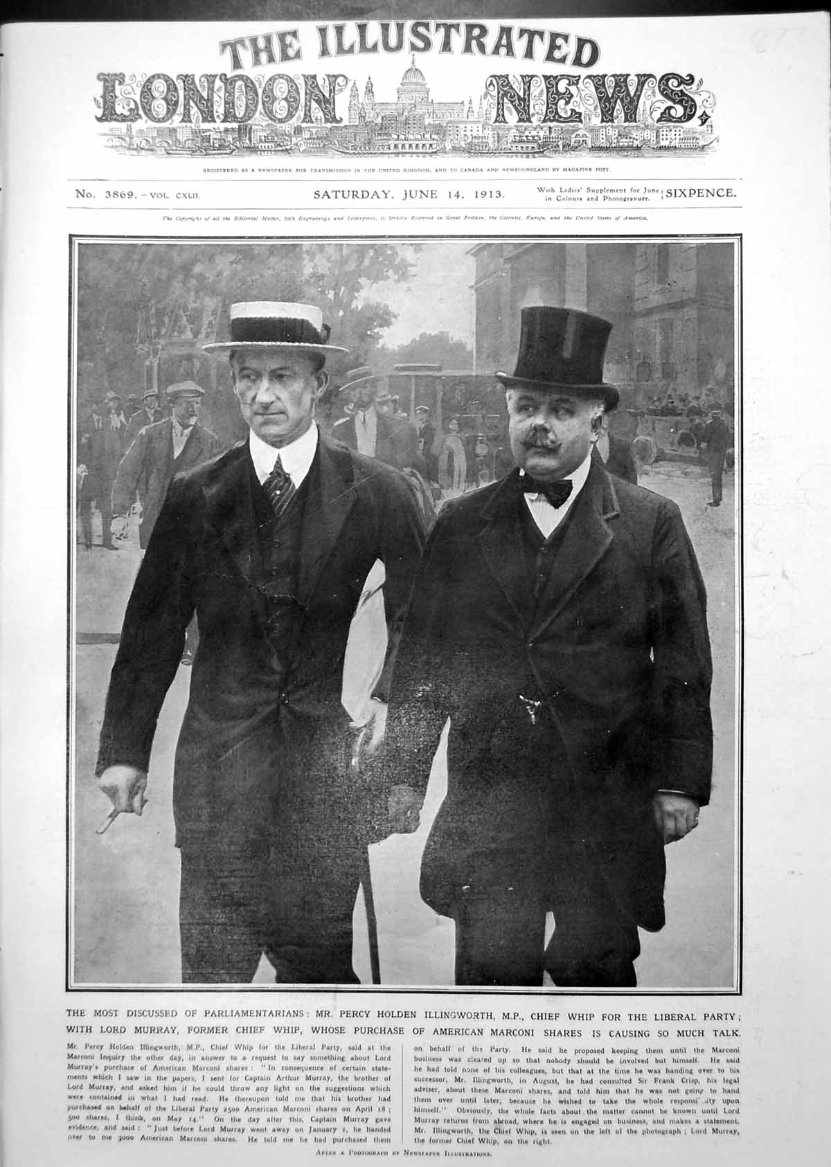 Antique Print Mr Percy Hen Illingworth Chief Whip Liberals Lord Murray 1913