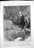 Original Old Antique Print Mr Percy Hen Illingworth Hon. George Wyndham 1913