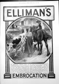 Antique Old Print Elliman'S Embrocation Horses Advert Fiords Mablethorpe 1913