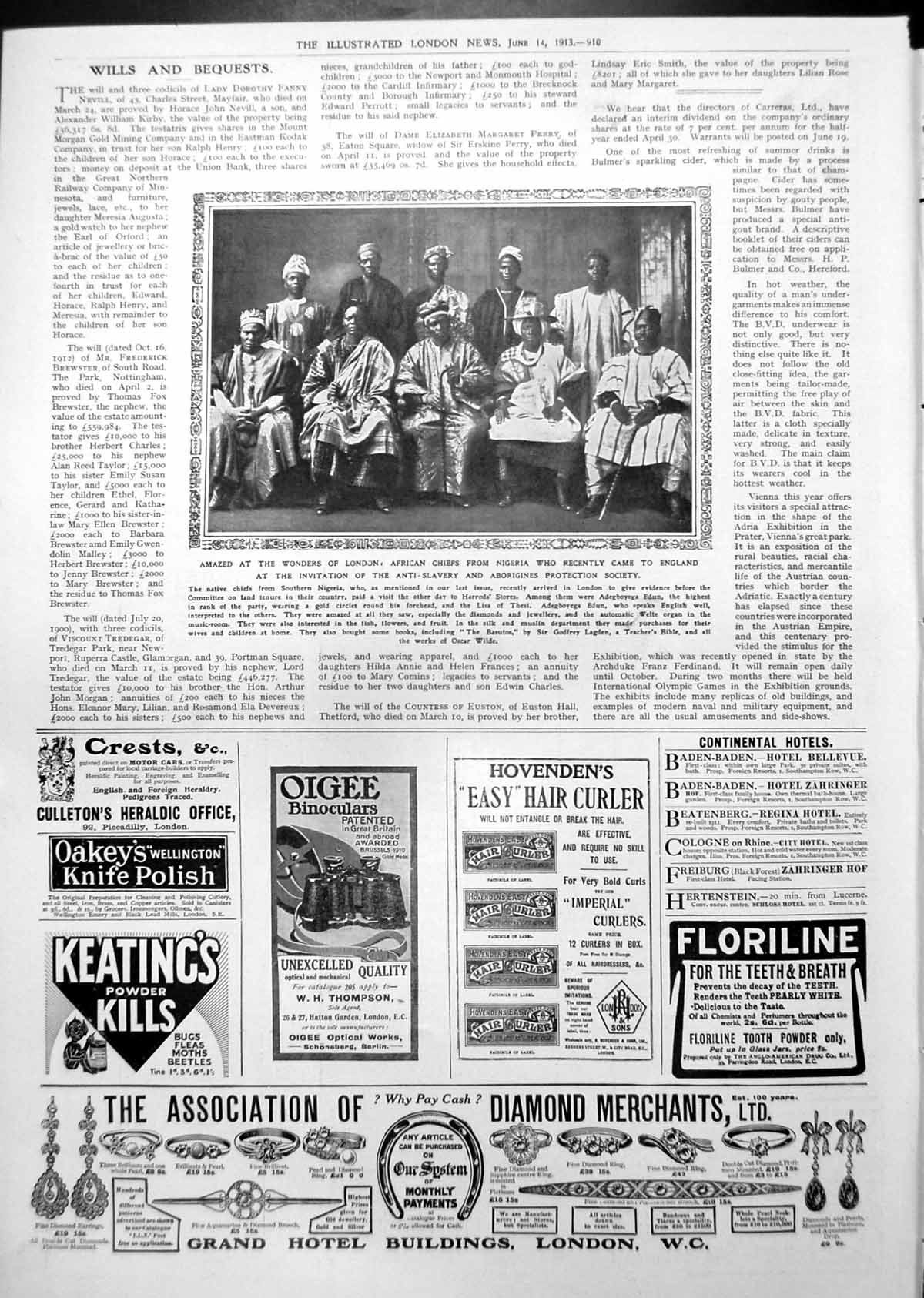 Old African Chiefs From Nigeria Visit London Anti-Slavery Society 1913 20th