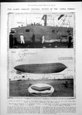Old Print Astra Torres Dirigible Damaged Covent Garden Through Ages 1913 20th