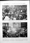 Antique Old Print Presentation Address Poincare Guildhall Golf Hoylake 1913