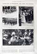 Old Vintage Print 1917 Canada Westminster Queen War Honour Roberts King 20th