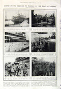 Original Old Vintage Print 1917 War France Siers Transport Ship Mesopotamia