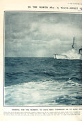 Old Vintage Print 1917 North Sea Cruiser Ship Wilhelmshaven Lens German 20th