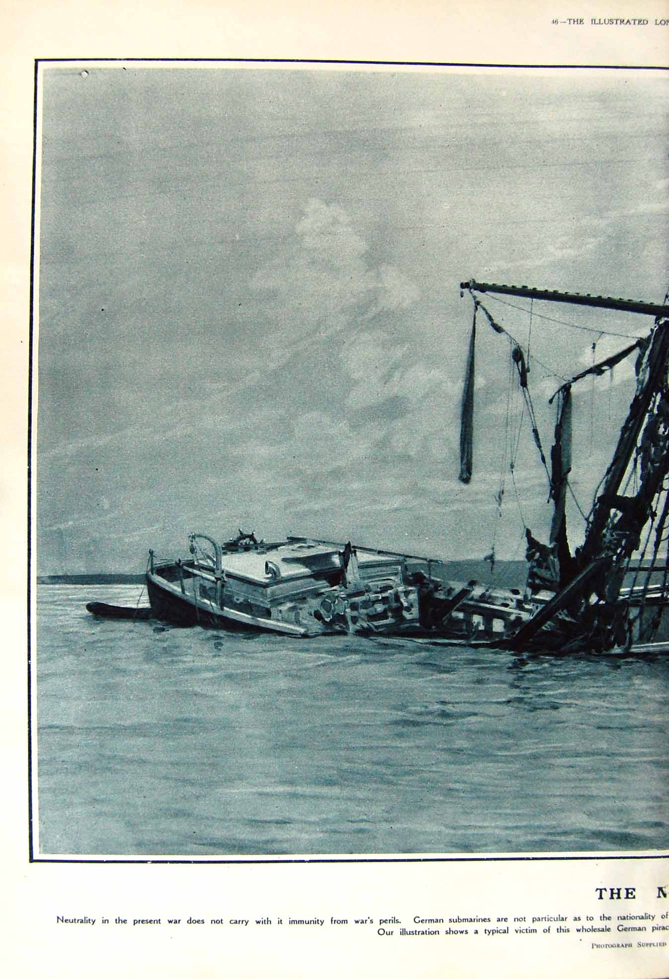 Original Old Vintage Print 1917 German Submarines War Ship Musee Leblanc Baden