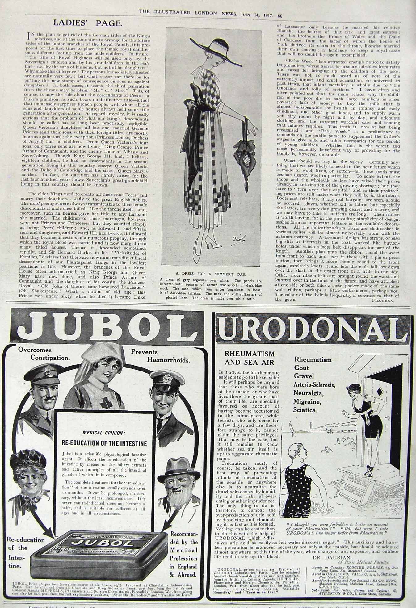 Original Old Vintage Print 1917 Summer Fashion Dress Aertex Hupp Motor Car 20th