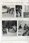 Original Old Vintage Print 1917 War Army Hospital Queen Siers Philip Gibbs 20th