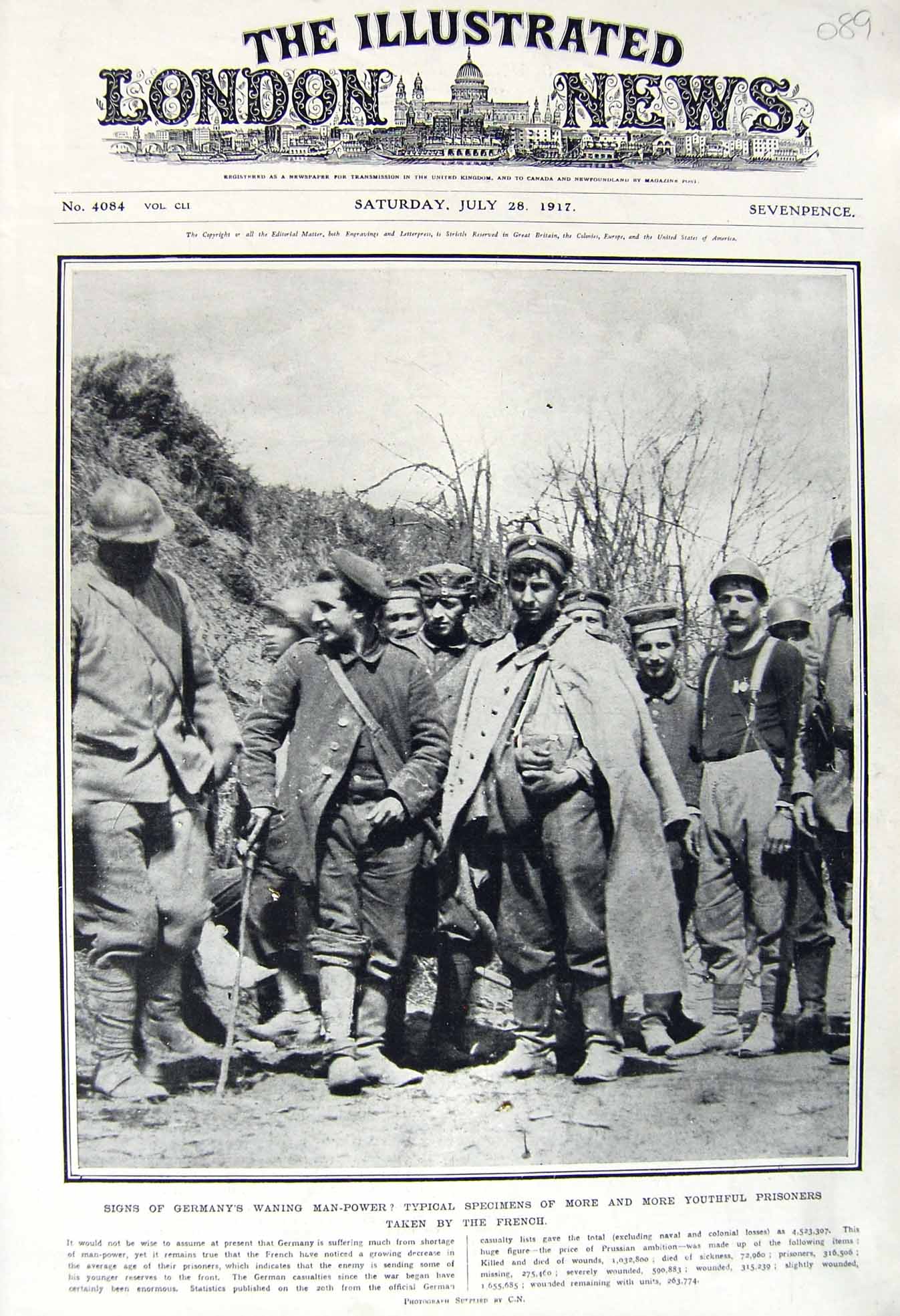 Original Old Vintage Print 1917 German Prisoners French War Air-Raid Rockets