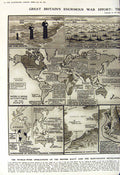 Original Old Vintage Print 1917 Operations British Navy Army Western Front War