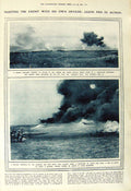 Old Vintage Print 1917 French Soliders War Chemin Liquid Fire Vimy Ridge 20th