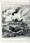 Old Vintage Print 1917 Battle Flanders Douglas Haig War Steenbeek River 20th
