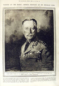 Old Vintage Print 1917 Field-Marshal Douglas Haig Flanders War Artillery 20th
