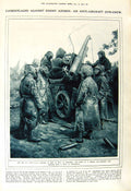 Original Old Vintage Print 1917 Anti-Aircraft Camouflaged Gun War German Siers