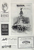 Original Old Vintage Print 1917 Napier Motor Car Austin Bengers Food Toothpaste