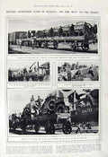Old Vintage Print 1917 British Armoured Cars Galicia Train War Prisoners 20th