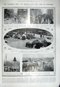 Original Old Vintage Print 1917 Salonika Fire Refugees Queen Victoria Plunkett