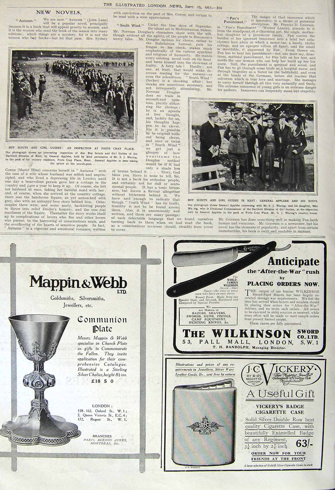 Original Old Vintage Print 1917 Boy Scouts Guides Applebe Waring Tatcho Hair