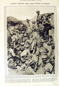 Old Vintage Print 1917 German Trench War Glouschkoff Galicia Isonzo River 20th