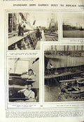 Original Old Vintage Print 1917 War Ship Building Cabin Engine Room Captain