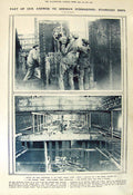 Original Old Vintage Print 1917 British War Hips Cargo Steamer Ruhleben Flowers