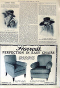Original Old Vintage Print 1917 Velours Hat Fashion Debenham Freebody Harrods