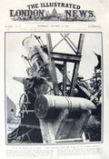 Original Old Vintage Print 1917 Douglas Haig Howitzer Flanders War Chequers Lee