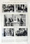 Old Vintage Print 1917 War Museum Somme Gas Alarms Flanders German Trench 20th