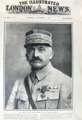 Original Old Vintage Print 1917 General Maistre Aisne Western Front War Lorries