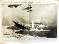 Old Vintage Print 1917 War Blimp Ship Dirigible German Submarine Geddes 20th