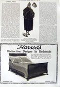 Old Vintage Print 1917 Fur Coat Fashion Harrods National War Bonds Saving 20th
