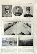 Old Vintage Print 1917 Italy Diaz Giardino Badoglio Brescia War Palestine 20th