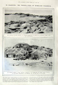 Old Vintage Print 1917 Palestine Sand-Bags Norfolks War Samson Gaza Army 20th