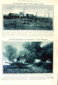 Old Vintage Print 1917 Passchendaele German War Howitzer Palestine Anzacs 20th