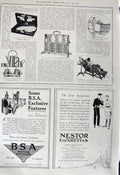 Old Vintage Print 1917 Writing Case Tantalus Reclining Chair Cigarettes 20th