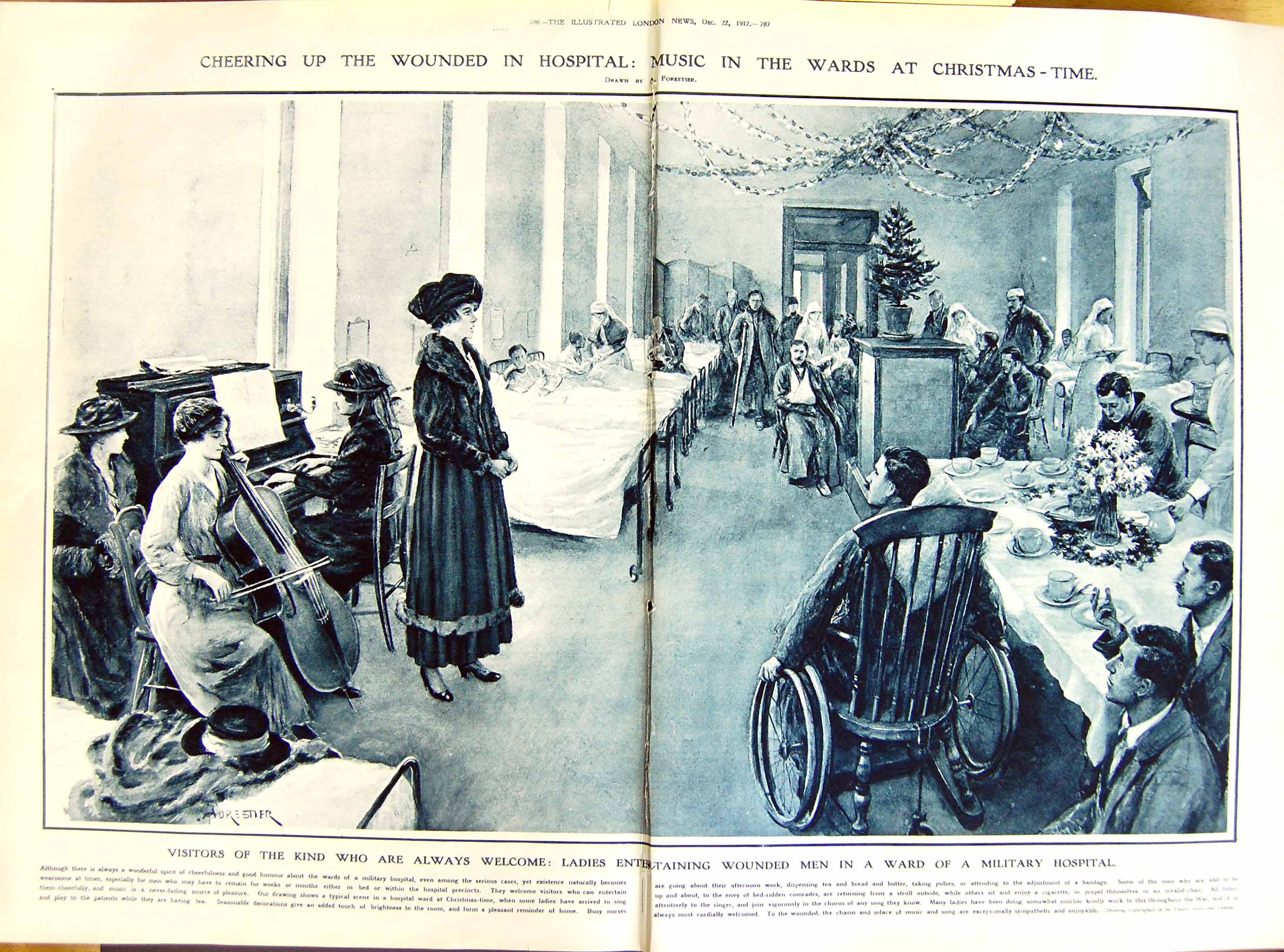 Antique Old Print 1917 Military Hospital War Nurses Africa German Railway 20th