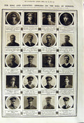 Old Vintage Print 1917 King Roll Honour Cubitt Maxwell Murphy Lefroy Ward 20th