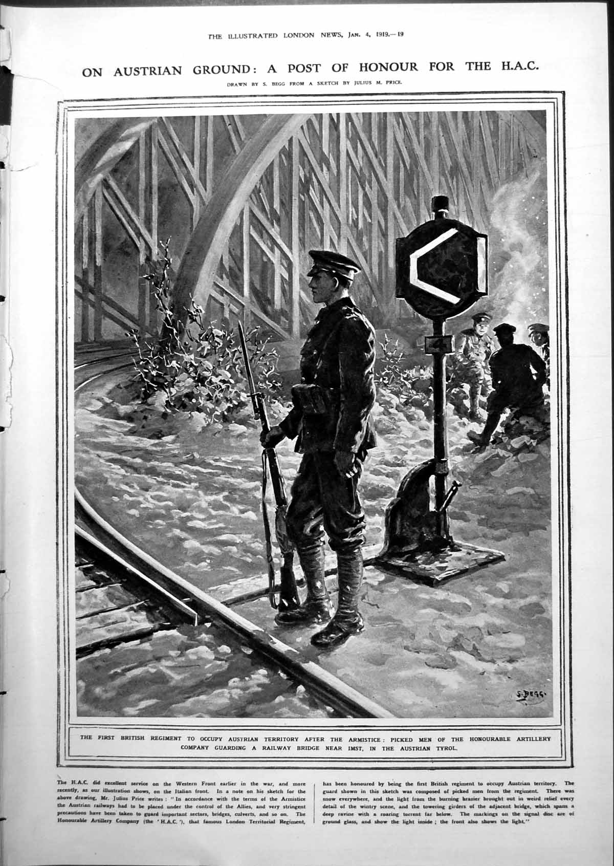 Antique Print Hac Guard Railway Bridge Austrian Tyrol Sea Camouflage 1919 0 20th