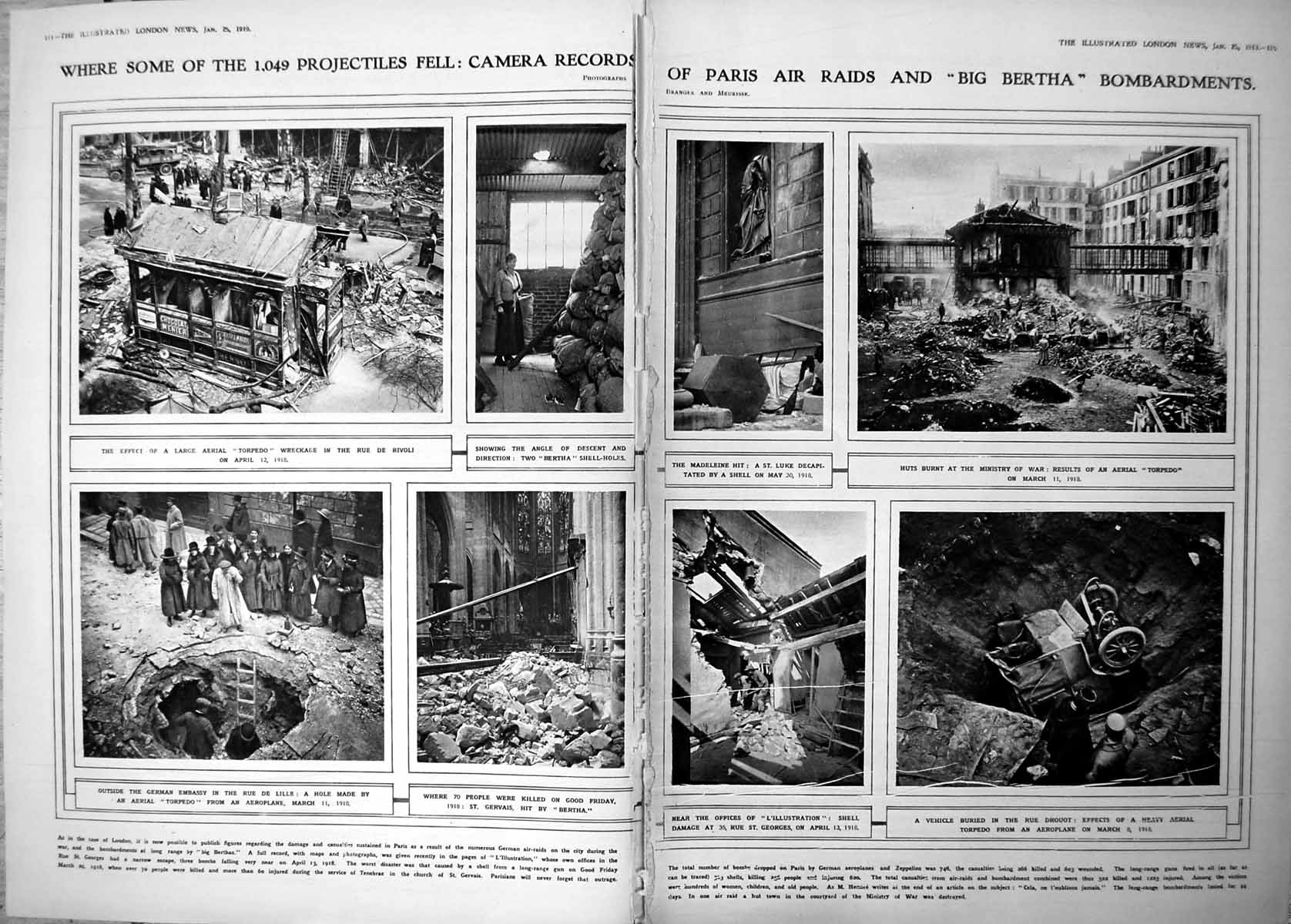 Old Damaged Damage Paris Big Bertha Demobilisation Crystal Palace 1919 20th