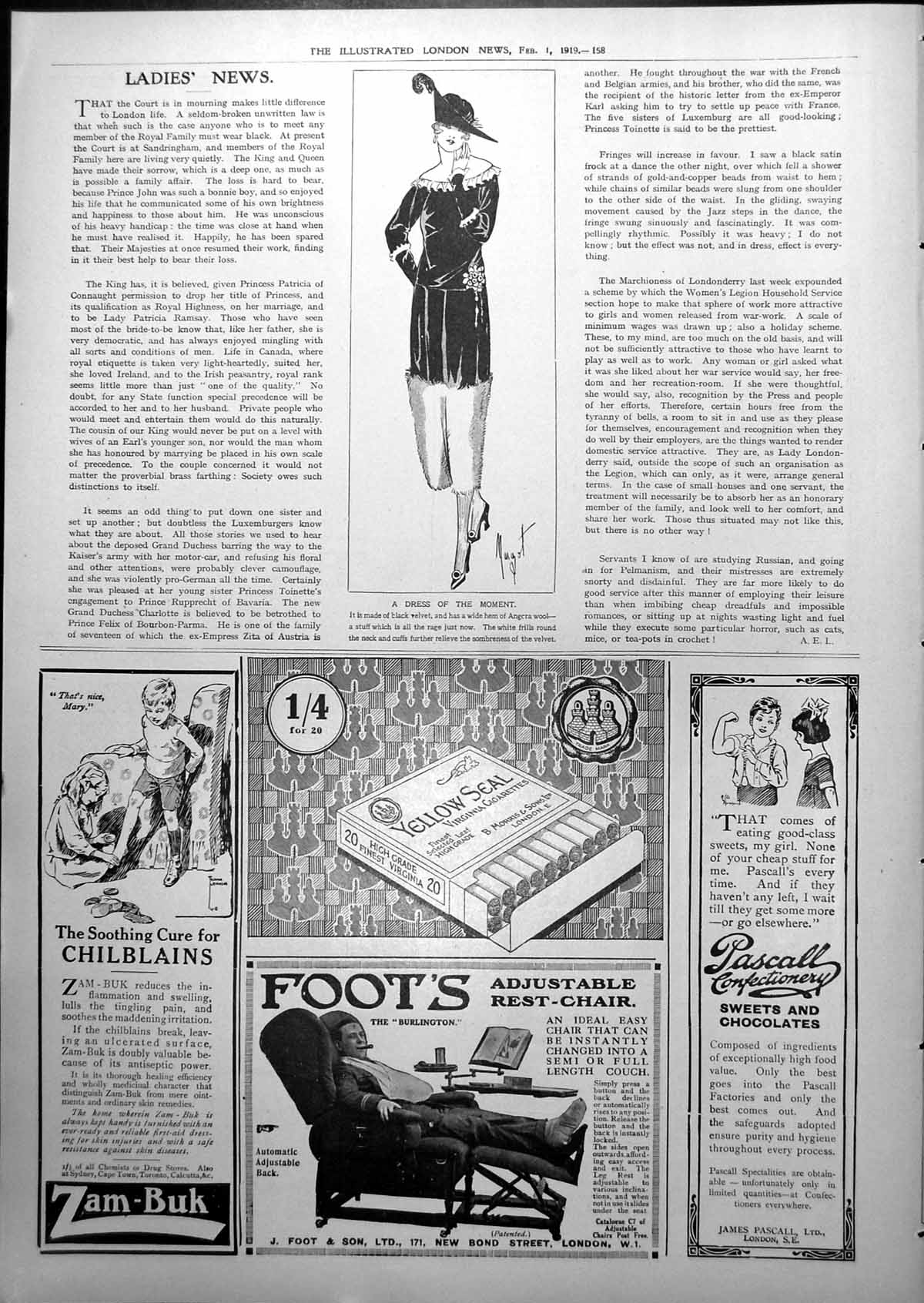Old Vintage Print Dress The Moment Black Velvet Wide Hem Angora Wool 1919 20th