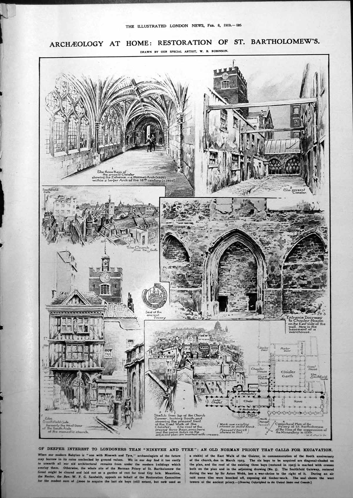 Old Restoration St. Bartholemew'S London Mr. Roosevelt'S Funeral 1919 20th