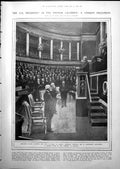 Old Print President Wilson Speak Poincare Clemencau Chamber Deputies 1919 20th