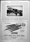 Antique Old Print Sunny Monte Carlo People Strolling On Terrace Seaside 1919