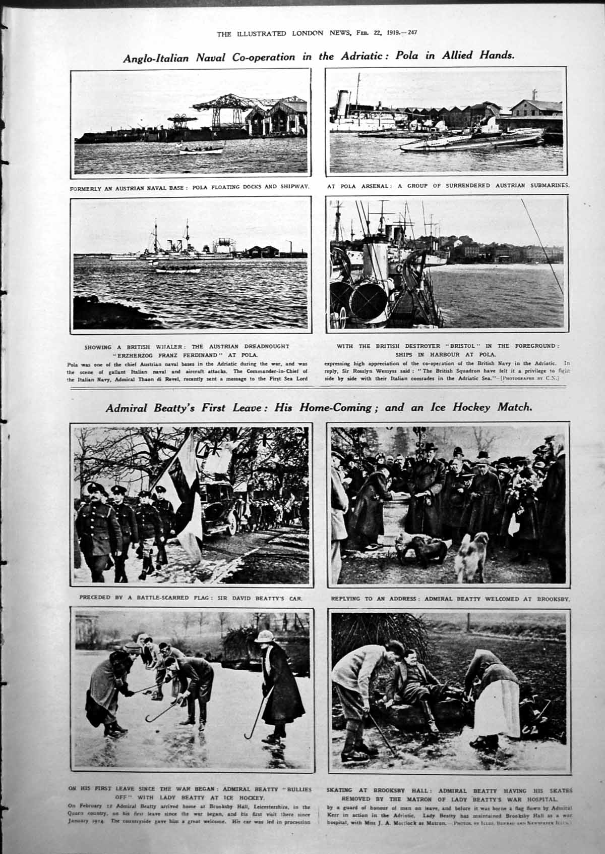 Old Anglo-Italian Naval Adriatic Admiral Beatty German Air Photos 1919 20th