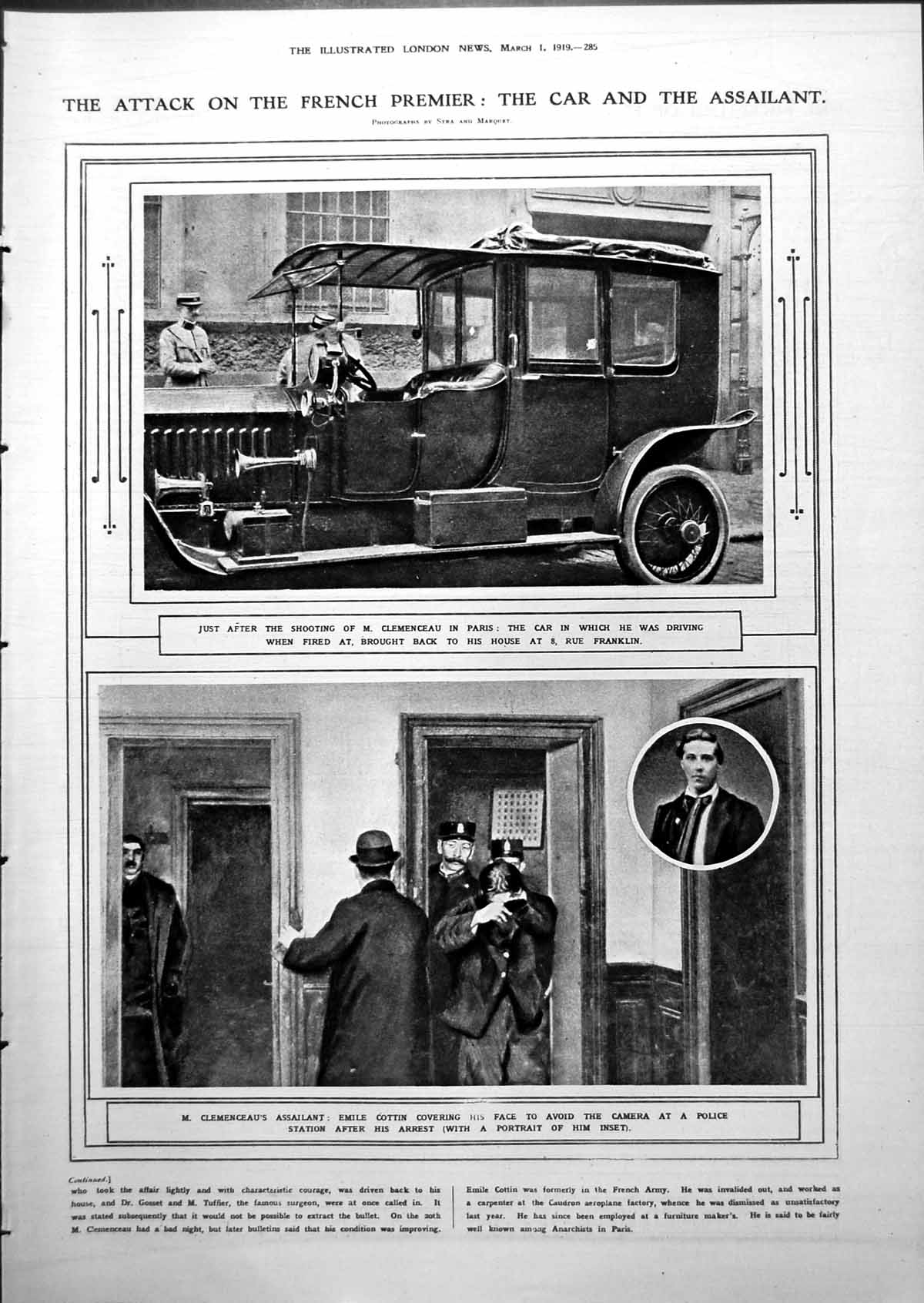 Old M. Georges Clemencau Car Emile Cottin British Warships Baltic 1919 20th