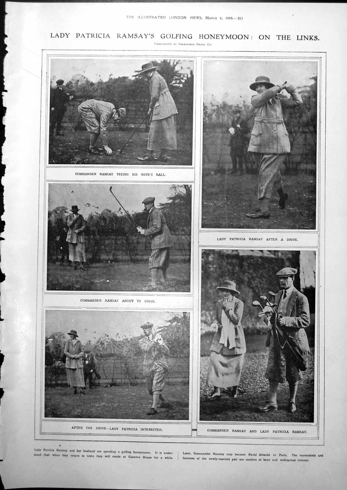 Old Lady Patricia Ramsay Golf Honeymoon Princess Patricia Wedding 1919 20th