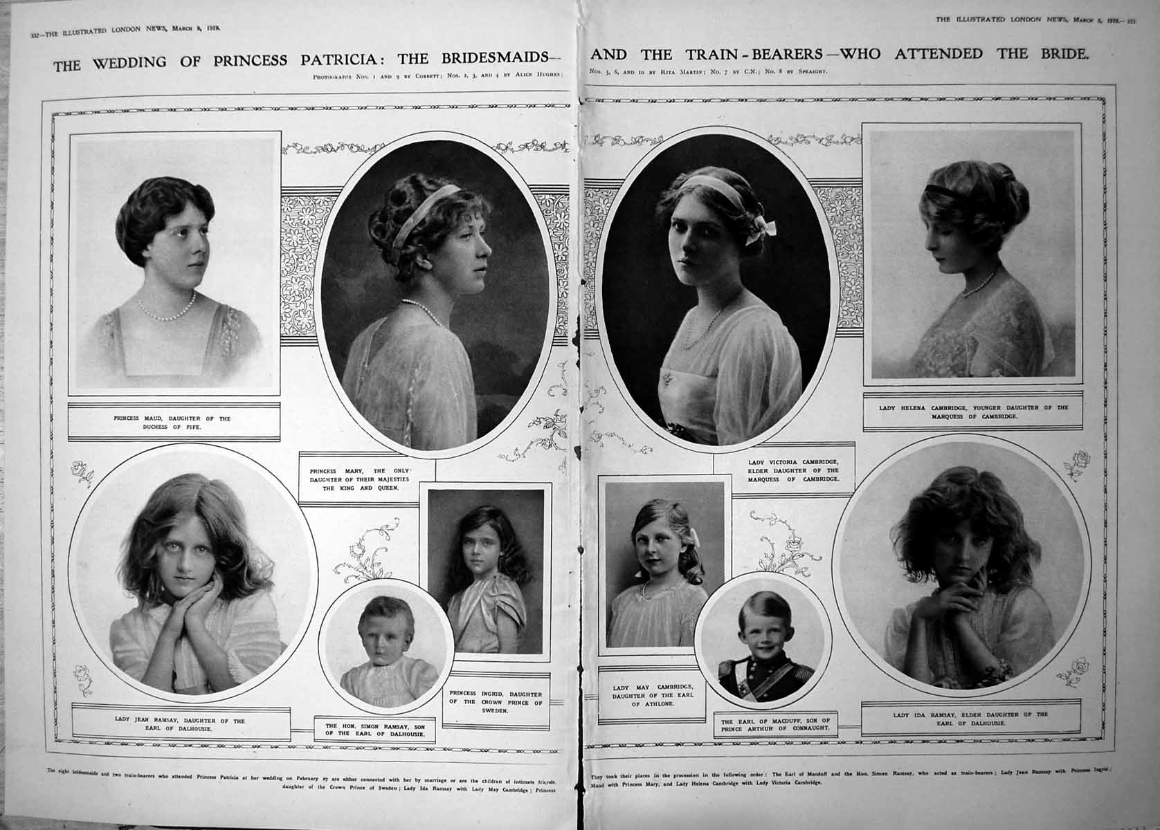 Old Damaged Wedding Princess Patricia Bridesmaids Train Bearers 1919 20th