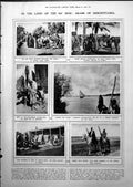 Antique Old Print Arabs Mesopotamia Bazaar River German Belgian Troops 1919